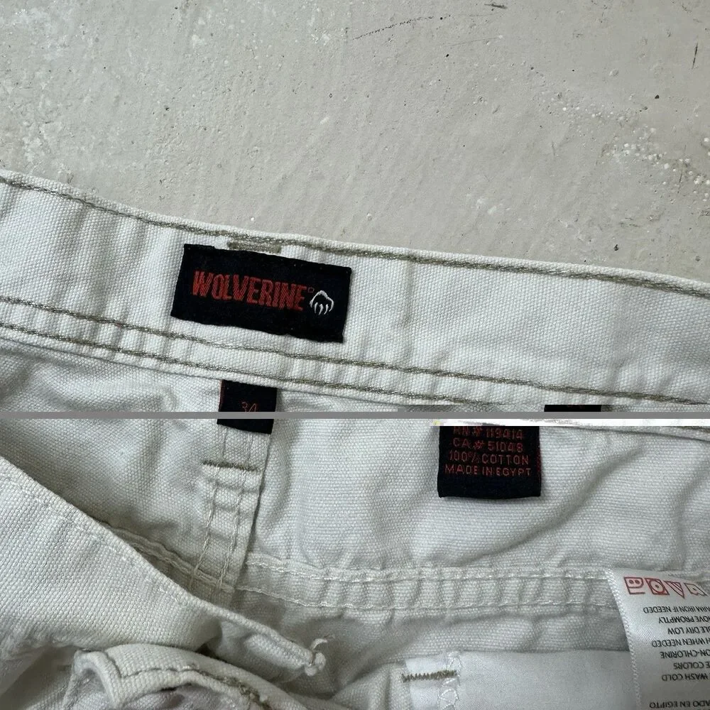 Wolverine Shorts 34 Khaki Cargo Work Cotton Canvas Men’s Durable